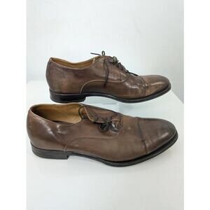 Fabi Brown Leather Cap Toe Oxfords Made in Italy Size 43 Quiet Luxury